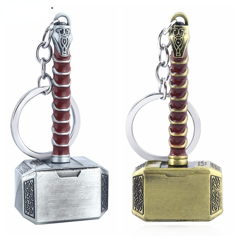 Bijuterii Thor Hammer Metal Breloc Genți Breloc pentru mașină Accesorii pentru fani de film Accesorii Cosplay Suport chei pentru bărbați Femei Cadouri cu ridicata