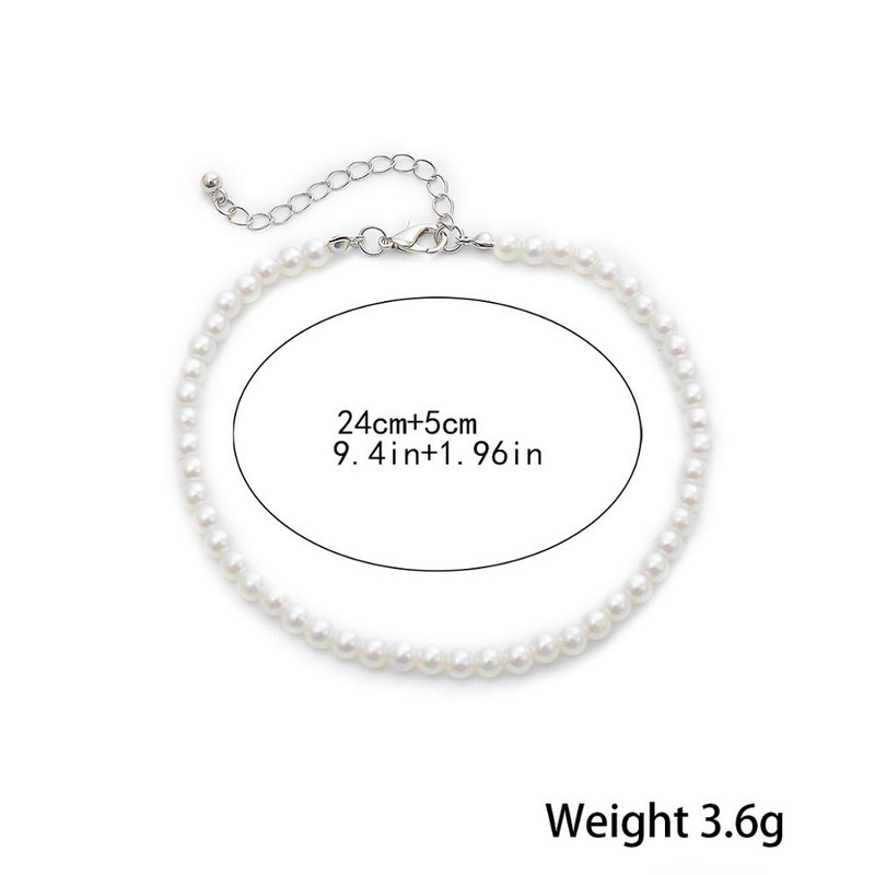 IngeSight.Z gleznă cu perle de imitație boemă pentru femei Brățară de plajă de vară pe picior Brățară pentru picior Sandale Bijuterii