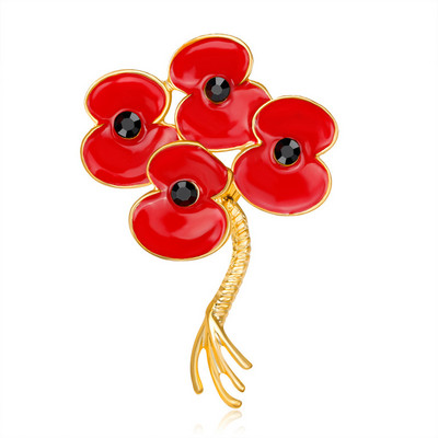 Broșă din aliaj de zinc cu mac, prințesă din Marea Britanie, ace suvenir, broșe emailate cu flori de mac roșii pentru femei, accesorii de bijuterii