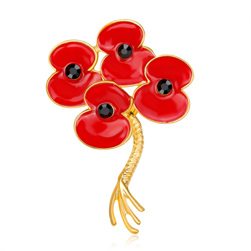 Broșă din aliaj de zinc cu mac, prințesă din Marea Britanie, ace suvenir, broșe emailate cu flori de mac roșii pentru femei, accesorii de bijuterii