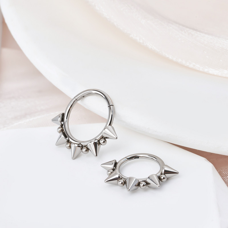Titán G23 kúpos tüske patkó kör alakú septum orrgyűrű műtéti mellbimbó karika orrszövény Szemöldök fül piercing testékszer