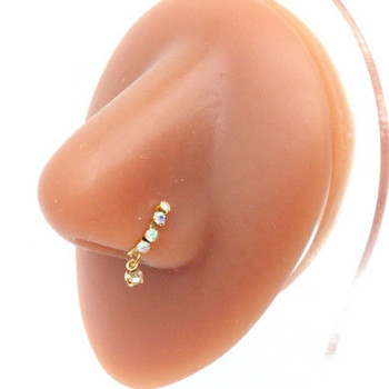 Пиърсинг бижута нови пристигащи неръждаема стомана проста шпилка за нос Овална връзка верига пръстен за нос пръстен за нос с камък обръч за жени бижута