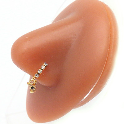 Bijuterii piercing nou sosire din oțel inoxidabil simplu nas stud oval link lanț nas inel piatră cerc inel nas pentru femei bijuterii