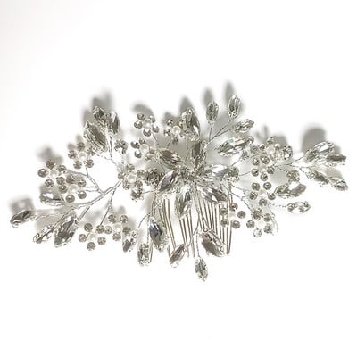 Piepteni de păr de nuntă din cristal perlat Accesorii de păr pentru flori de mireasă bentițe pentru cap Femei mireasa ornamente pentru păr Bijuterii