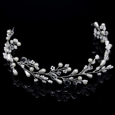 Piepteni de păr de nuntă din cristal perlat Accesorii de păr pentru flori de mireasă bentițe pentru cap Femei mireasa ornamente pentru păr Bijuterii