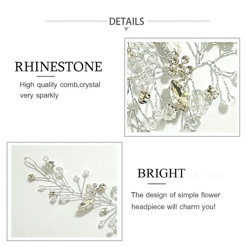 Piepteni de păr de nuntă din cristal perlat Accesorii de păr pentru flori de mireasă bentițe pentru cap Femei mireasa ornamente pentru păr Bijuterii