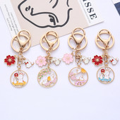 Breloc cu iepure de desene animate drăguț pentru femei, fete, modă, email dulce, picătură de ulei, breloc cu flori, geantă, pandantiv, bijuterii, cadou