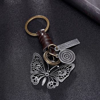 Fashion Cute Animal Series Keychain Giraffe Owl Butterfly Gecko Shark μενταγιόν Δερμάτινο μπρελόκ κοσμήματα για άνδρες Γυναικεία