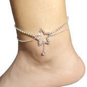 Gležnjače u obliku srca od cirkona za žene Ljetna plaža Sandale za bosonoge Dodaci Pentagram Šarm Lanac za noge Narukvica Modni nakit Poklon