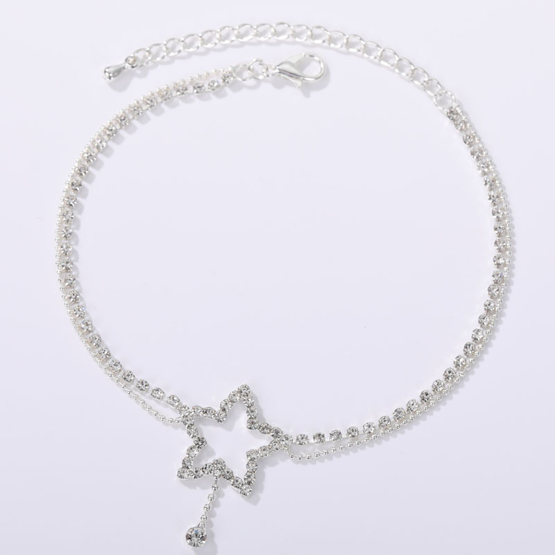 Gležnjače u obliku srca od cirkona za žene Ljetna plaža Sandale za bosonoge Dodaci Pentagram Šarm Lanac za noge Narukvica Modni nakit Poklon