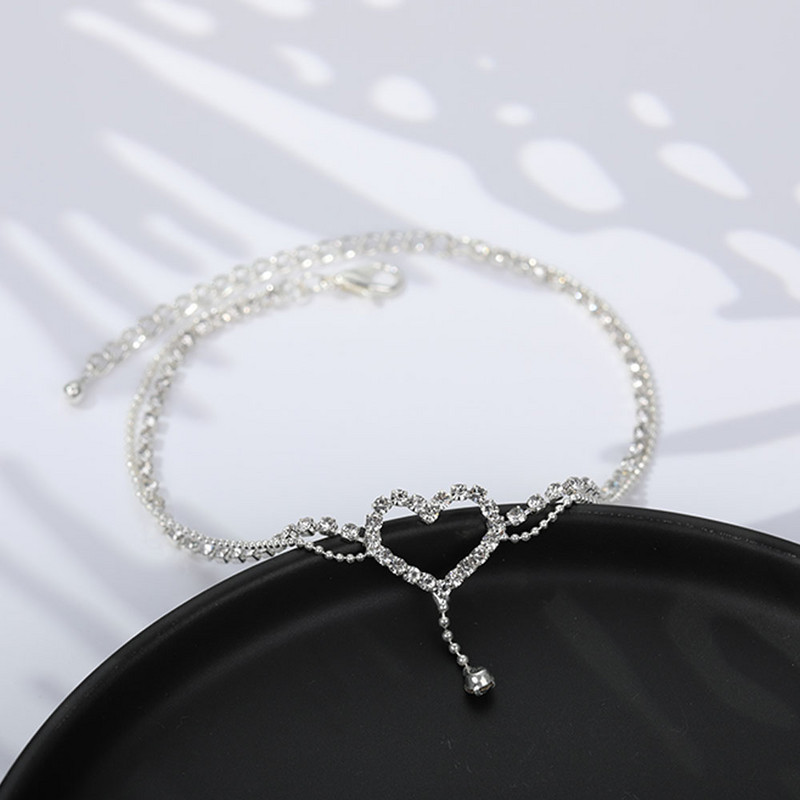 Gležnjače u obliku srca od cirkona za žene Ljetna plaža Sandale za bosonoge Dodaci Pentagram Šarm Lanac za noge Narukvica Modni nakit Poklon