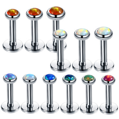 3 buc/lot Oțel Filet Intern Opal Piatră Ureche Helix Tragus Barbell Piercing Opal Labret Stud Buze Inele Sexy Fete Bijuterii 16g