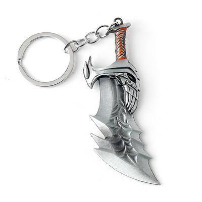 Нов God of War 4 Kratos Weapon Blades of Chaos Axe Sword Ключодържател Висулка Ключодържател бижута мъже жени кола ключодържател Аксесоари