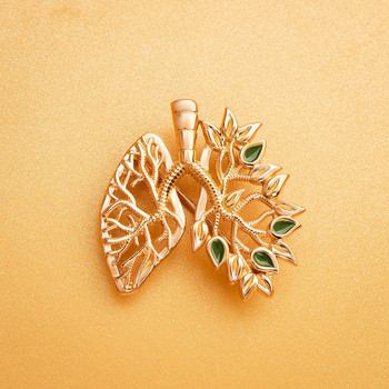 Hanreshe Medical Lung Lapel Καρφίτσα Καρφίτσα καινοτομία Floral Lungs Ασημένια επιμεταλλωμένα σήματα Ανατομία Κοσμήματα Δώρο για γιατρό νοσοκόμα