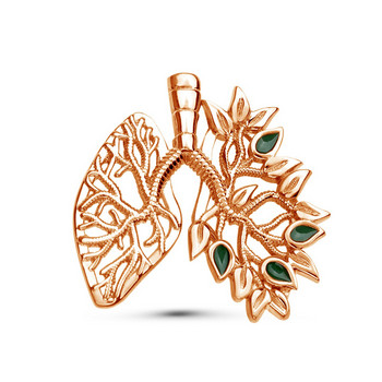 Hanreshe Medical Lung Lapel Καρφίτσα Καρφίτσα καινοτομία Floral Lungs Ασημένια επιμεταλλωμένα σήματα Ανατομία Κοσμήματα Δώρο για γιατρό νοσοκόμα