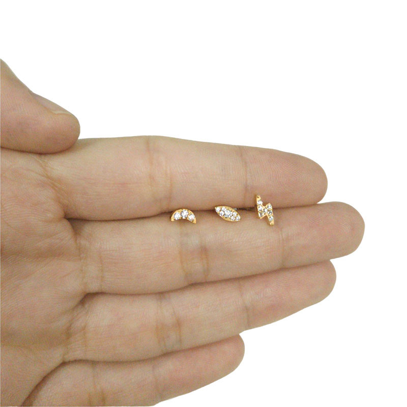 G23 Prsten za usne od titana Labret Naušnica Nit CZ Popločani Tragus Helix Munja Mjesečevo Oko Uho Hrskavica Niti Nakit za piercing bradavice