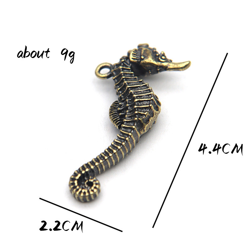 Vintage slatki privjesci za ključeve od čistog mesinga, čvrsti hipokampus, privjesci, bakreni morski konjić, privjesci za ključeve, viseći nakit, modni automobilski privjesak za ključeve, darovi