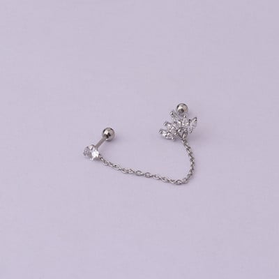 Νέα κορεατική μόδα σκουλαρίκι από ανοξείδωτο ατσάλι Stud Lady Girls Διπλές τρύπες αυτιών Trend Cartilage Tragus Piercing Earrings Κοσμήματα