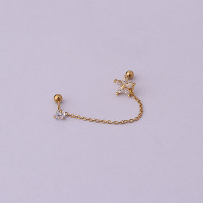 Νέα κορεατική μόδα σκουλαρίκι από ανοξείδωτο ατσάλι Stud Lady Girls Διπλές τρύπες αυτιών Trend Cartilage Tragus Piercing Earrings Κοσμήματα