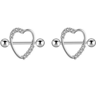 1Páros Bee mellbimbó piercing ékszer rozsdamentes acél kristály mellbimbó gyűrű nőknek szexi szív virág mellbimbó rudak piercing Pezon
