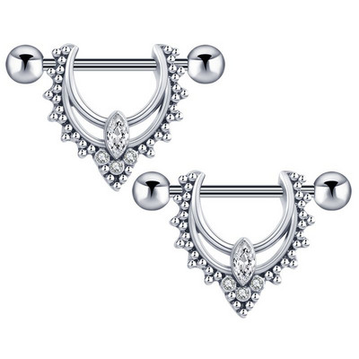 1Páros Bee mellbimbó piercing ékszer rozsdamentes acél kristály mellbimbó gyűrű nőknek szexi szív virág mellbimbó rudak piercing Pezon
