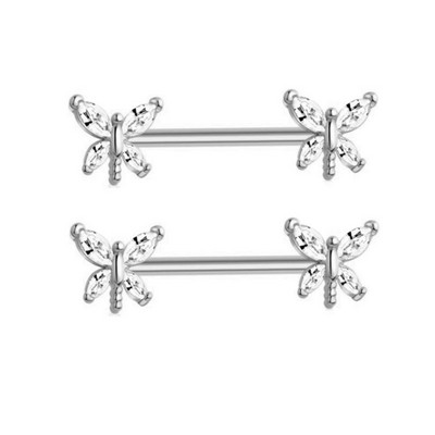 1Páros Bee mellbimbó piercing ékszer rozsdamentes acél kristály mellbimbó gyűrű nőknek szexi szív virág mellbimbó rudak piercing Pezon