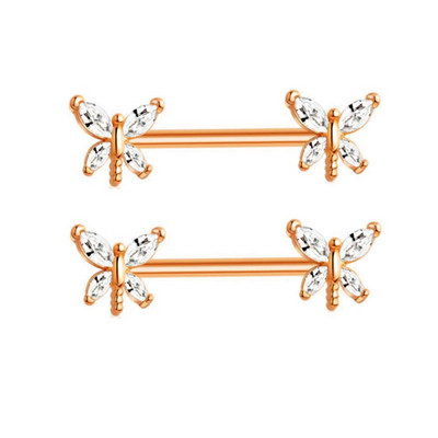 1Páros Bee mellbimbó piercing ékszer rozsdamentes acél kristály mellbimbó gyűrű nőknek szexi szív virág mellbimbó rudak piercing Pezon