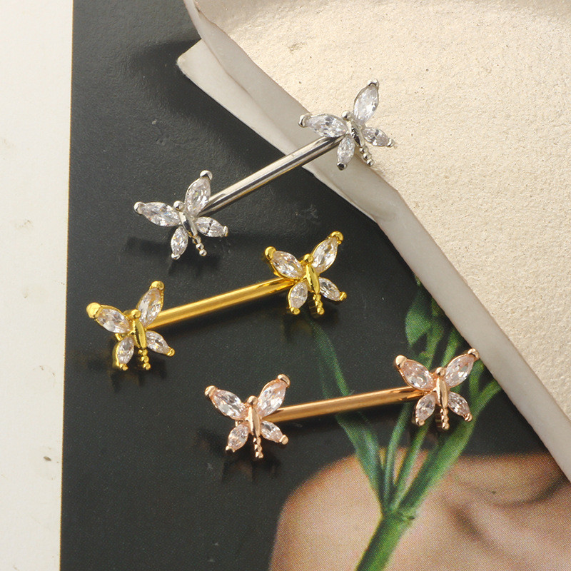 1Páros Bee mellbimbó piercing ékszer rozsdamentes acél kristály mellbimbó gyűrű nőknek szexi szív virág mellbimbó rudak piercing Pezon