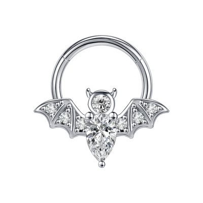 Νέος δακτύλιος διάτρησης μύτης Ρινική περιχειρίδα Δαχτυλίδι διάτρησης διάφραγμα από τιτάνιο ατσάλι Nariz τρύπημα χόνδρου αυτιού Tragus Goth Piercing Nez Opal