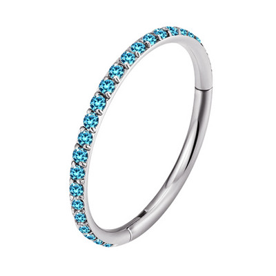 ASTM F136 Titanium Rhed Segment Hoop CZ Septum Nose Ring Thinple Clicker Tragus Helix Labret Lip Earring Piercing Body Jewelry