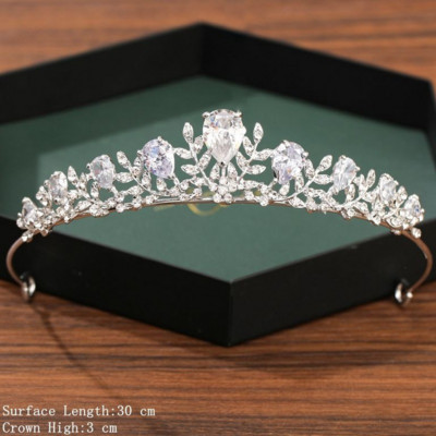 Сребърна цветна корона и тиара Сватбени аксесоари за коса за жени Корона за булчински Кристални кристали Диадема Диадеми Корона на булката
