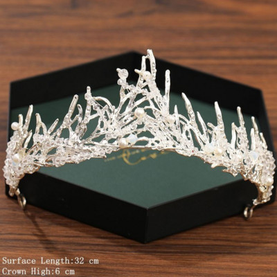 Сребърна цветна корона и тиара Сватбени аксесоари за коса за жени Корона за булчински Кристални кристали Диадема Диадеми Корона на булката