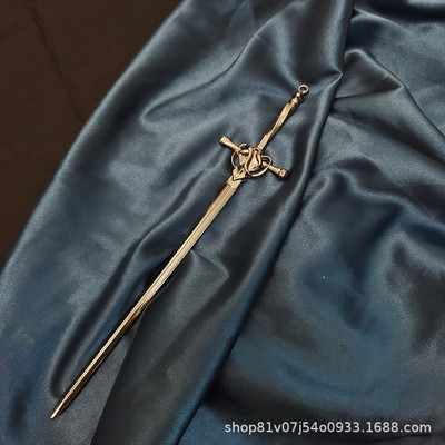 2022 Vintage Punk κινέζικο σπαθί μενταγιόν φουρκέτα ραβδί για γυναίκες Μοντέρνο προσωπικότητα Αξεσουάρ κλιπ μαλλιών με μεταλλική φούντα