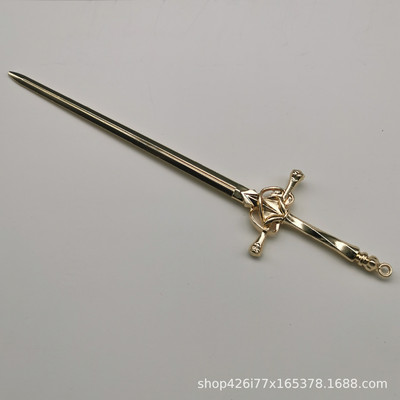 2022 Vintage Punk κινέζικο σπαθί μενταγιόν φουρκέτα ραβδί για γυναίκες Μοντέρνο προσωπικότητα Αξεσουάρ κλιπ μαλλιών με μεταλλική φούντα