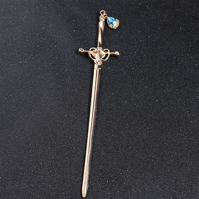 2022 Vintage Punk κινέζικο σπαθί μενταγιόν φουρκέτα ραβδί για γυναίκες Μοντέρνο προσωπικότητα Αξεσουάρ κλιπ μαλλιών με μεταλλική φούντα