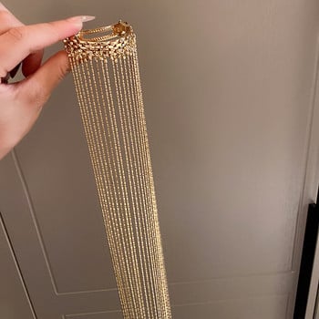 FYUAN Fashion Golden Metal φουρκέτες για γυναίκες Bijoux Long Tassel Hairwear Accessories Statement Κοσμήματα