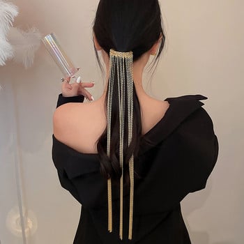 FYUAN Fashion Golden Metal φουρκέτες για γυναίκες Bijoux Long Tassel Hairwear Accessories Statement Κοσμήματα