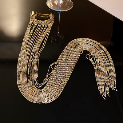 Модни златисти метални фиби FYUAN за жени Бижута Аксесоари за коса с дълъг пискюл Изящни бижута