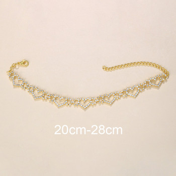 Stonefans Summer Beach Hollow Out Rhinestone Heart Anklet for Women Boho Heart Love Ankle Bracelets Sandali Barefoot Jewelry