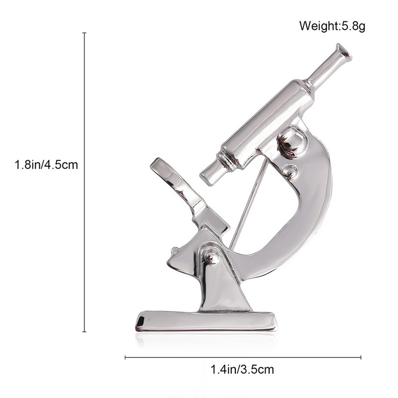 Klasikinio mikroskopo atvarto sagės smeigtukai Medicininės įrangos metalinis emalio smeigtukas slaugytojui daktarui studentui kasdienių papuošalų kuprinės sagė