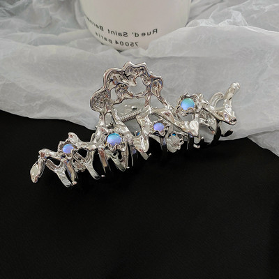 FYUAN Κορεάτικο στυλ Απλές γεωμετρικές κλιπς με νύχια μαλλιών για γυναίκες Wave μεταλλικοί σφιγκτήρες Κλιπ κεφαλής για κορίτσια Κοσμήματα