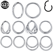 ZS 1 KOM G23 prsten za nos od titana za žene i muškarce AAA kubni cirkon piercing septuma 16G Nakit za piercing hrskavice tragusa uha
