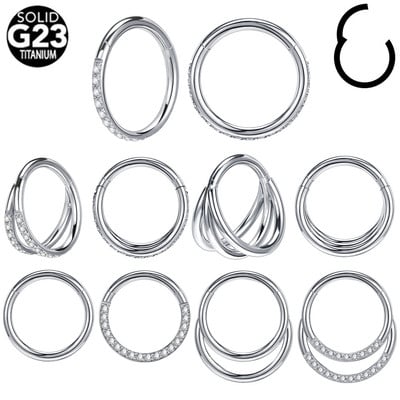 ZS 1 KOM G23 prsten za nos od titana za žene i muškarce AAA kubni cirkon piercing septuma 16G Nakit za piercing hrskavice tragusa uha