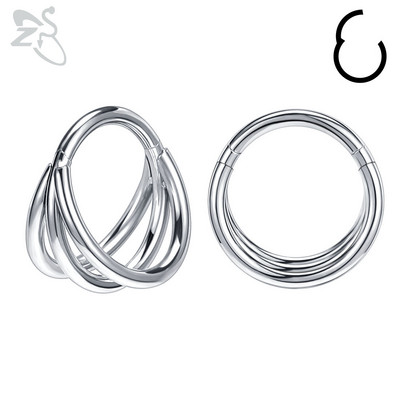 ZS 1 KOM G23 prsten za nos od titana za žene i muškarce AAA kubni cirkon piercing septuma 16G Nakit za piercing hrskavice tragusa uha