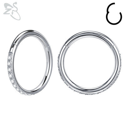 ZS 1 KOM G23 prsten za nos od titana za žene i muškarce AAA kubni cirkon piercing septuma 16G Nakit za piercing hrskavice tragusa uha