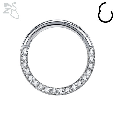 ZS 1 KOM G23 prsten za nos od titana za žene i muškarce AAA kubni cirkon piercing septuma 16G Nakit za piercing hrskavice tragusa uha