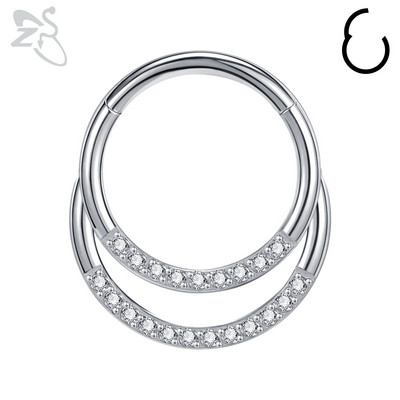 ZS 1 KOM G23 prsten za nos od titana za žene i muškarce AAA kubni cirkon piercing septuma 16G Nakit za piercing hrskavice tragusa uha