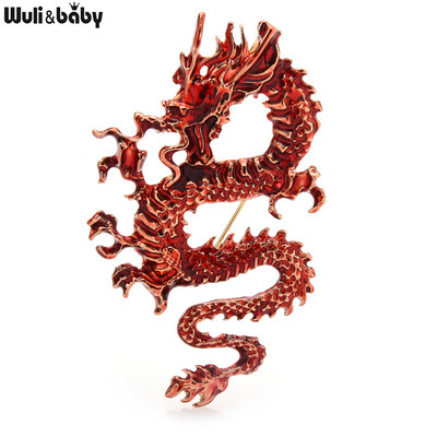 Wuli&baby Enamel Flying Dragon καρφίτσες για γυναίκες Unisex 4-χρωμα Pride Dragon Party Casual Δώρα καρφίτσας