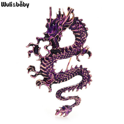 Wuli&baby Enamel Flying Dragon καρφίτσες για γυναίκες Unisex 4-χρωμα Pride Dragon Party Casual Δώρα καρφίτσας