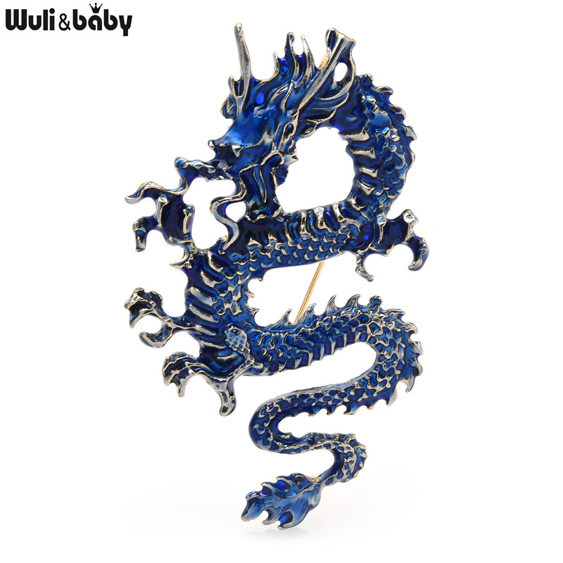 Wuli&baby Enamel Flying Dragon καρφίτσες για γυναίκες Unisex 4-χρωμα Pride Dragon Party Casual Δώρα καρφίτσας